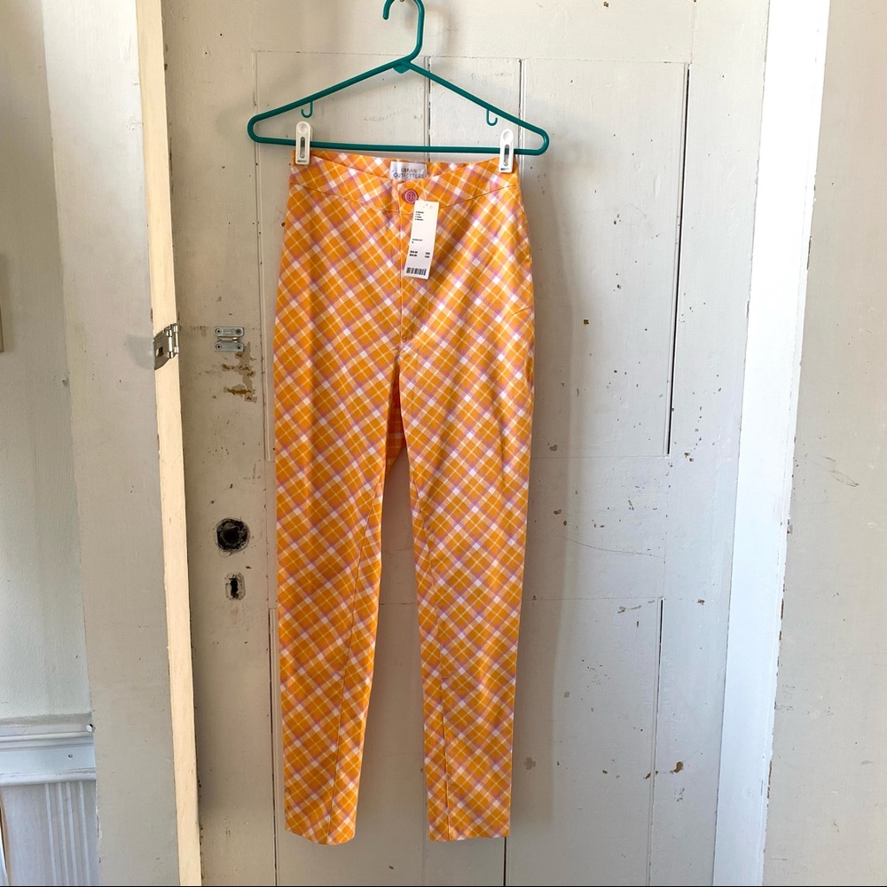 UO Urban Outfitters Ingrid Plaid Straight Leg Y2K Pants Leggings NWT - Picture 2 of 12